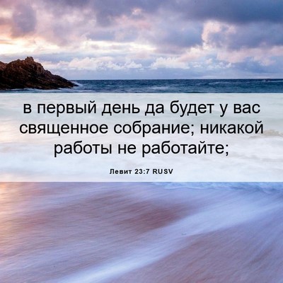 Picture 06 - Левит 23:7 RUSV - в первый день да будет у - Bible Verse Picture