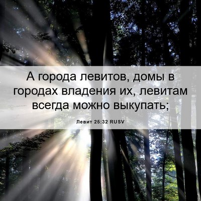 Picture 06 - Левит 25:32 RUSV - А города левитов, домы в - Bible Verse Picture