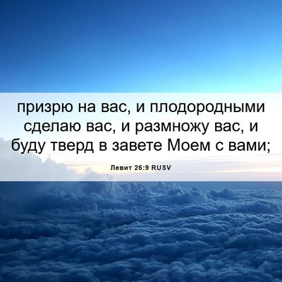 Picture 06 - Левит 26:9 RUSV - призрю на вас, и - Bible Verse Picture