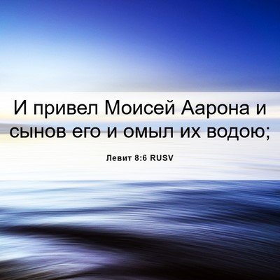 Picture 06 - Левит 8:6 RUSV - И привел Моисей Аарона и - Bible Verse Picture