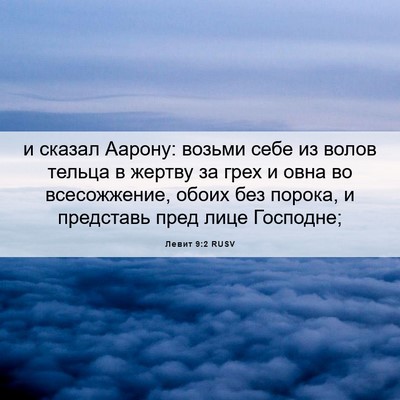 Picture 06 - Левит 9:2 RUSV - и сказал Аарону: возьми - Bible Verse Picture