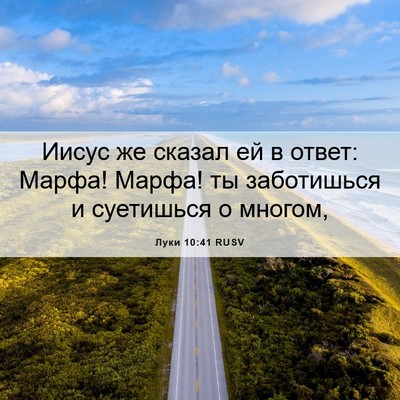 Picture 06 - Луки 10:41 RUSV - Иисус же сказал ей в ответ: - Bible Verse Picture