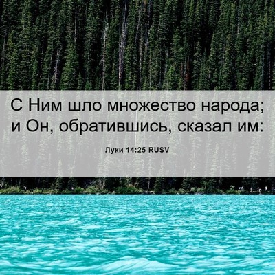 Picture 06 - Луки 14:25 RUSV - С Ним шло множество народа; - Bible Verse Picture