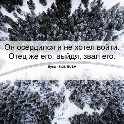 Picture 06 - Луки 15:28 RUSV - Он осердился и не хотел - Bible Verse Picture