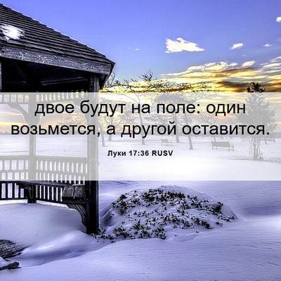 Picture 06 - Луки 17:36 RUSV - двое будут на поле: один - Bible Verse Picture