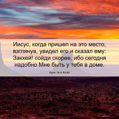 Picture 06 - Луки 19:5 RUSV - Иисус, когда пришел на это - Bible Verse Picture
