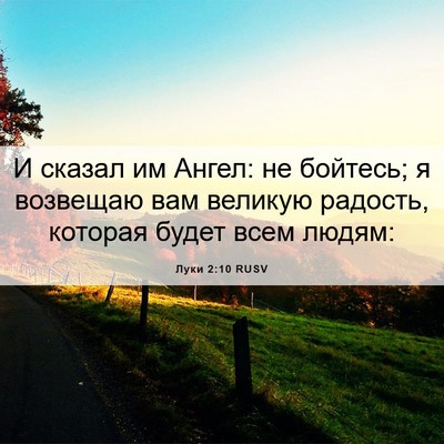 Picture 06 - Луки 2:10 RUSV - И сказал им Ангел: не - Bible Verse Picture