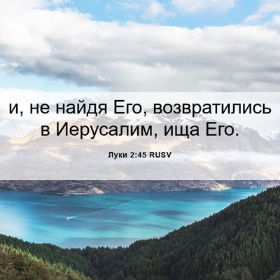 Picture 06 - Луки 2:45 RUSV - и, не найдя Его, - Bible Verse Picture
