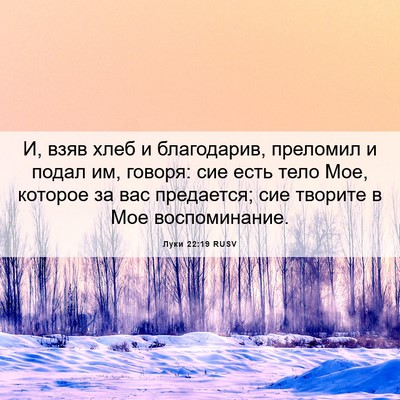 Picture 06 - Луки 22:19 RUSV - И, взяв хлеб и благодарив, - Bible Verse Picture