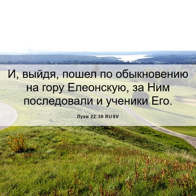 Picture 06 - Луки 22:39 RUSV - И, выйдя, пошел по - Bible Verse Picture
