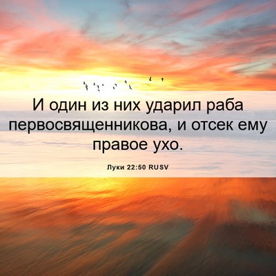 Picture 06 - Луки 22:50 RUSV - И один из них ударил раба - Bible Verse Picture