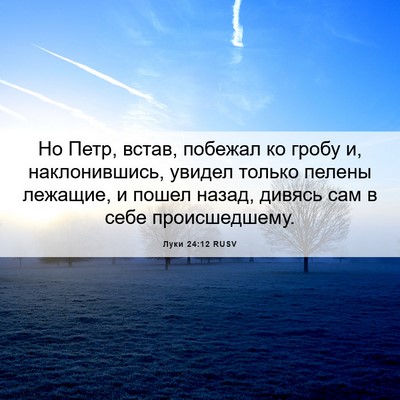 Picture 06 - Луки 24:12 RUSV - Но Петр, встав, побежал ко - Bible Verse Picture