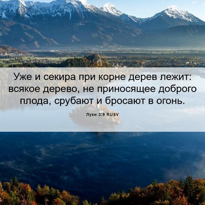 Picture 06 - Луки 3:9 RUSV - Уже и секира при корне - Bible Verse Picture
