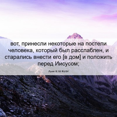 Picture 06 - Луки 5:18 RUSV - вот, принесли некоторые на - Bible Verse Picture