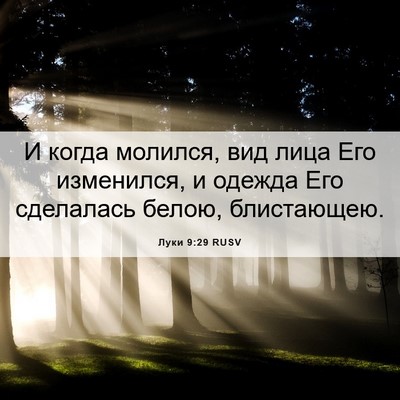 Picture 06 - Луки 9:29 RUSV - И когда молился, вид лица - Bible Verse Picture