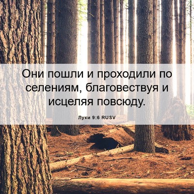 Picture 06 - Луки 9:6 RUSV - Они пошли и проходили по - Bible Verse Picture