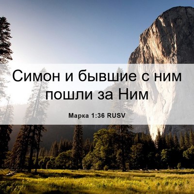 Picture 06 - Марка 1:36 RUSV - Симон и бывшие с ним пошли - Bible Verse Picture