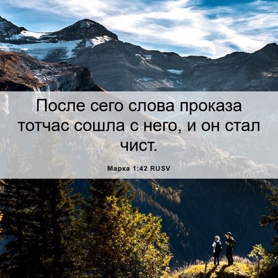 Picture 06 - Марка 1:42 RUSV - После сего слова проказа - Bible Verse Picture