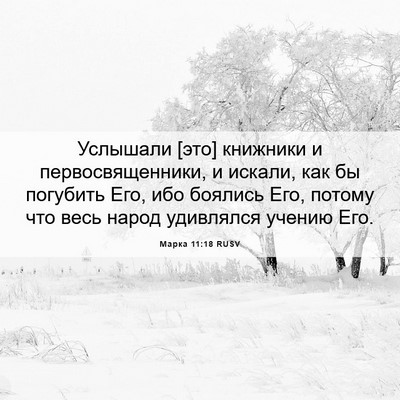 Picture 06 - Марка 11:18 RUSV - Услышали [это] книжники и - Bible Verse Picture