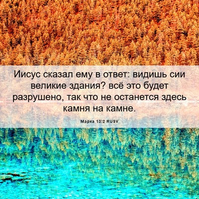 Picture 06 - Марка 13:2 RUSV - Иисус сказал ему в ответ: - Bible Verse Picture