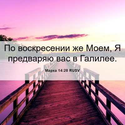 Picture 06 - Марка 14:28 RUSV - По воскресении же Моем, Я - Bible Verse Picture