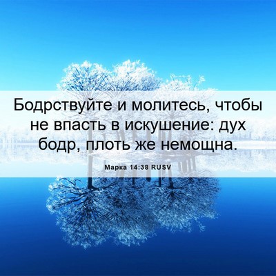 Picture 06 - Марка 14:38 RUSV - Бодрствуйте и молитесь, - Bible Verse Picture