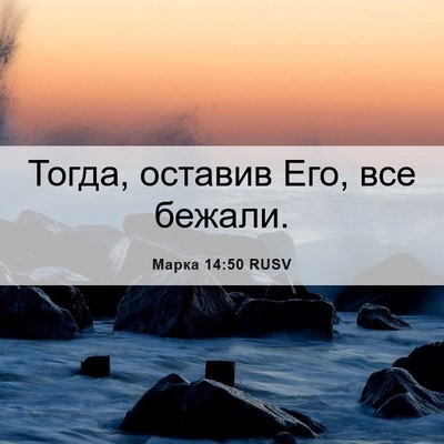 Picture 06 - Марка 14:50 RUSV - Тогда, оставив Его, все - Bible Verse Picture