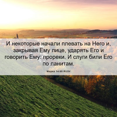 Picture 06 - Марка 14:65 RUSV - И некоторые начали плевать - Bible Verse Picture