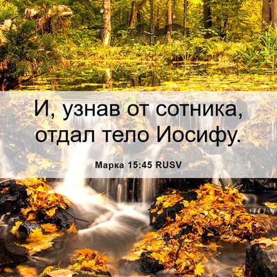 Picture 06 - Марка 15:45 RUSV - И, узнав от сотника, отдал - Bible Verse Picture