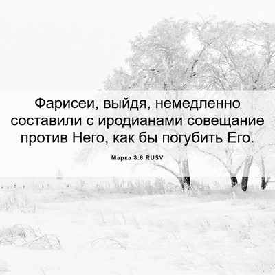 Picture 06 - Марка 3:6 RUSV - Фарисеи, выйдя, немедленно - Bible Verse Picture