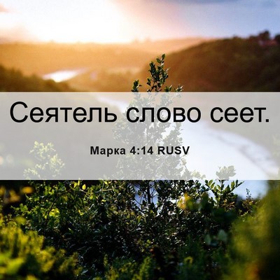 Picture 06 - Марка 4:14 RUSV - Сеятель слово - Bible Verse Picture