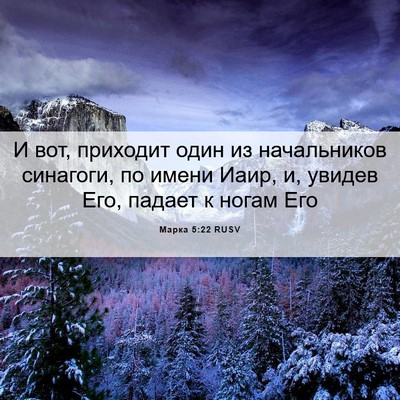 Picture 06 - Марка 5:22 RUSV - И вот, приходит один из - Bible Verse Picture