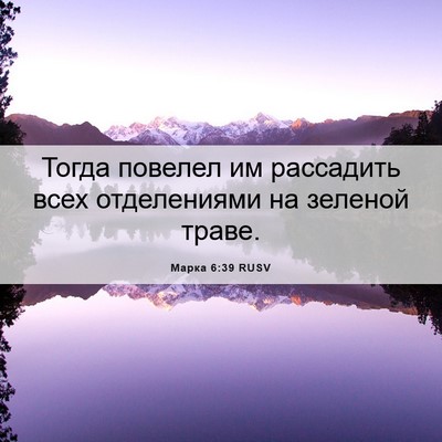 Picture 06 - Марка 6:39 RUSV - Тогда повелел им рассадить - Bible Verse Picture