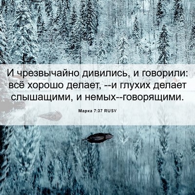 Picture 06 - Марка 7:37 RUSV - И чрезвычайно дивились, и - Bible Verse Picture