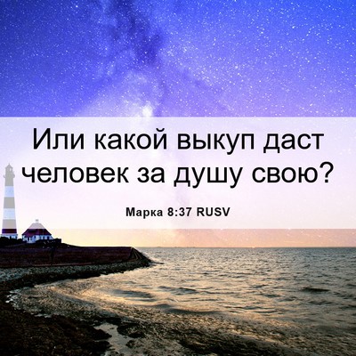 Picture 06 - Марка 8:37 RUSV - Или какой выкуп даст - Bible Verse Picture