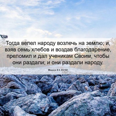 Picture 06 - Марка 8:6 RUSV - Тогда велел народу возлечь - Bible Verse Picture
