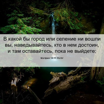 Picture 06 - Матфея 10:11 RUSV - В какой бы город или - Bible Verse Picture