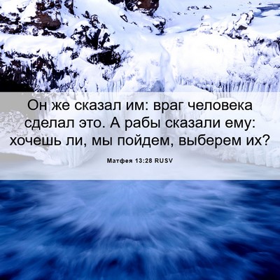 Picture 06 - Матфея 13:28 RUSV - Он же сказал им: враг - Bible Verse Picture