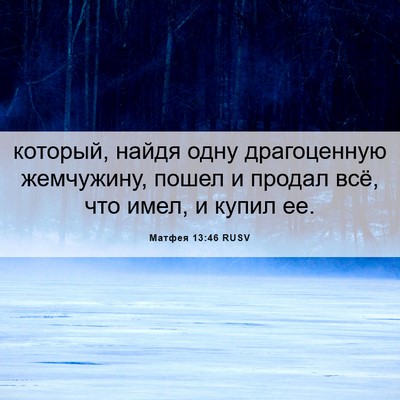 Picture 06 - Матфея 13:46 RUSV - который, найдя одну - Bible Verse Picture