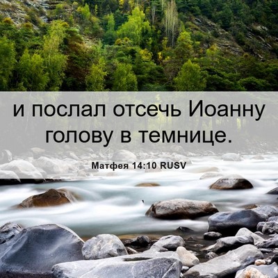 Picture 06 - Матфея 14:10 RUSV - и послал отсечь Иоанну - Bible Verse Picture
