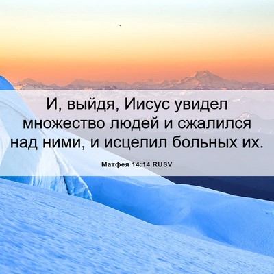 Picture 06 - Матфея 14:14 RUSV - И, выйдя, Иисус увидел - Bible Verse Picture