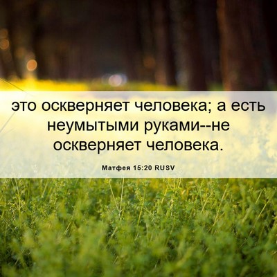 Picture 06 - Матфея 15:20 RUSV - это оскверняет человека; а - Bible Verse Picture