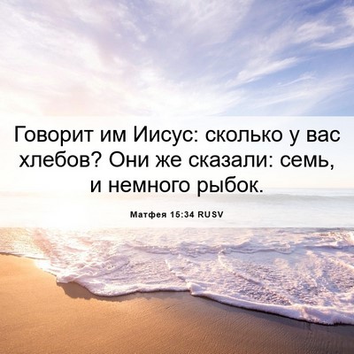 Picture 06 - Матфея 15:34 RUSV - Говорит им Иисус: сколько у - Bible Verse Picture