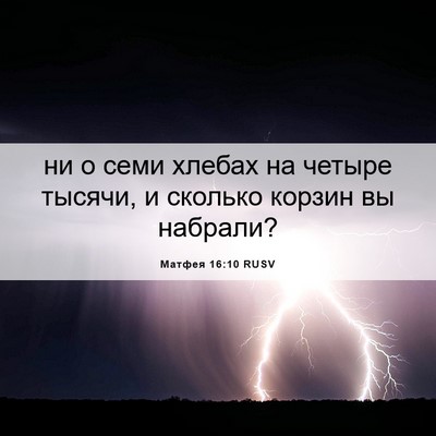 Picture 06 - Матфея 16:10 RUSV - ни о семи хлебах на четыре - Bible Verse Picture