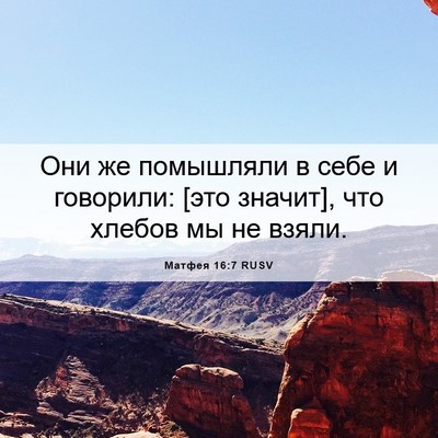 Picture 06 - Матфея 16:7 RUSV - Они же помышляли в себе и - Bible Verse Picture