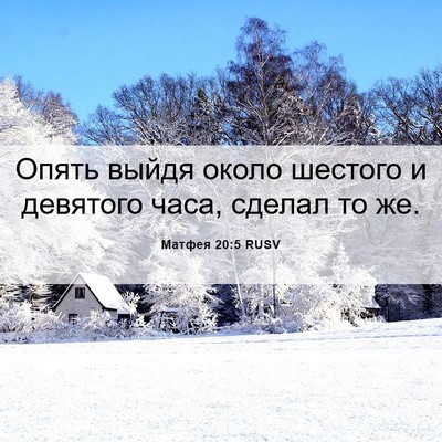 Picture 06 - Матфея 20:5 RUSV - Опять выйдя около шестого - Bible Verse Picture