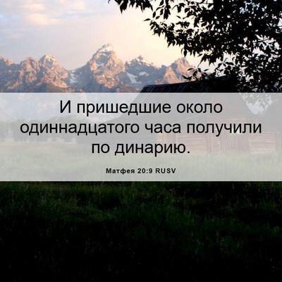 Picture 06 - Матфея 20:9 RUSV - И пришедшие около - Bible Verse Picture