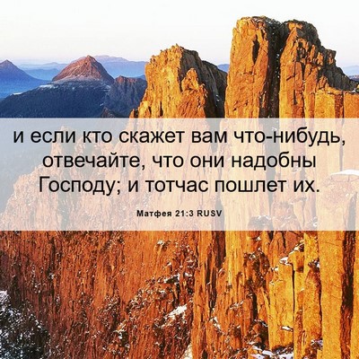 Picture 06 - Матфея 21:3 RUSV - и если кто скажет вам - Bible Verse Picture