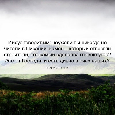 Picture 06 - Матфея 21:42 RUSV - Иисус говорит им: неужели - Bible Verse Picture