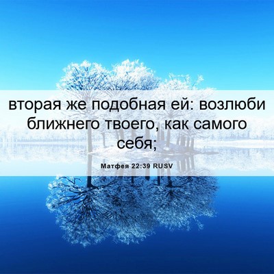 Picture 06 - Матфея 22:39 RUSV - вторая же подобная ей: - Bible Verse Picture